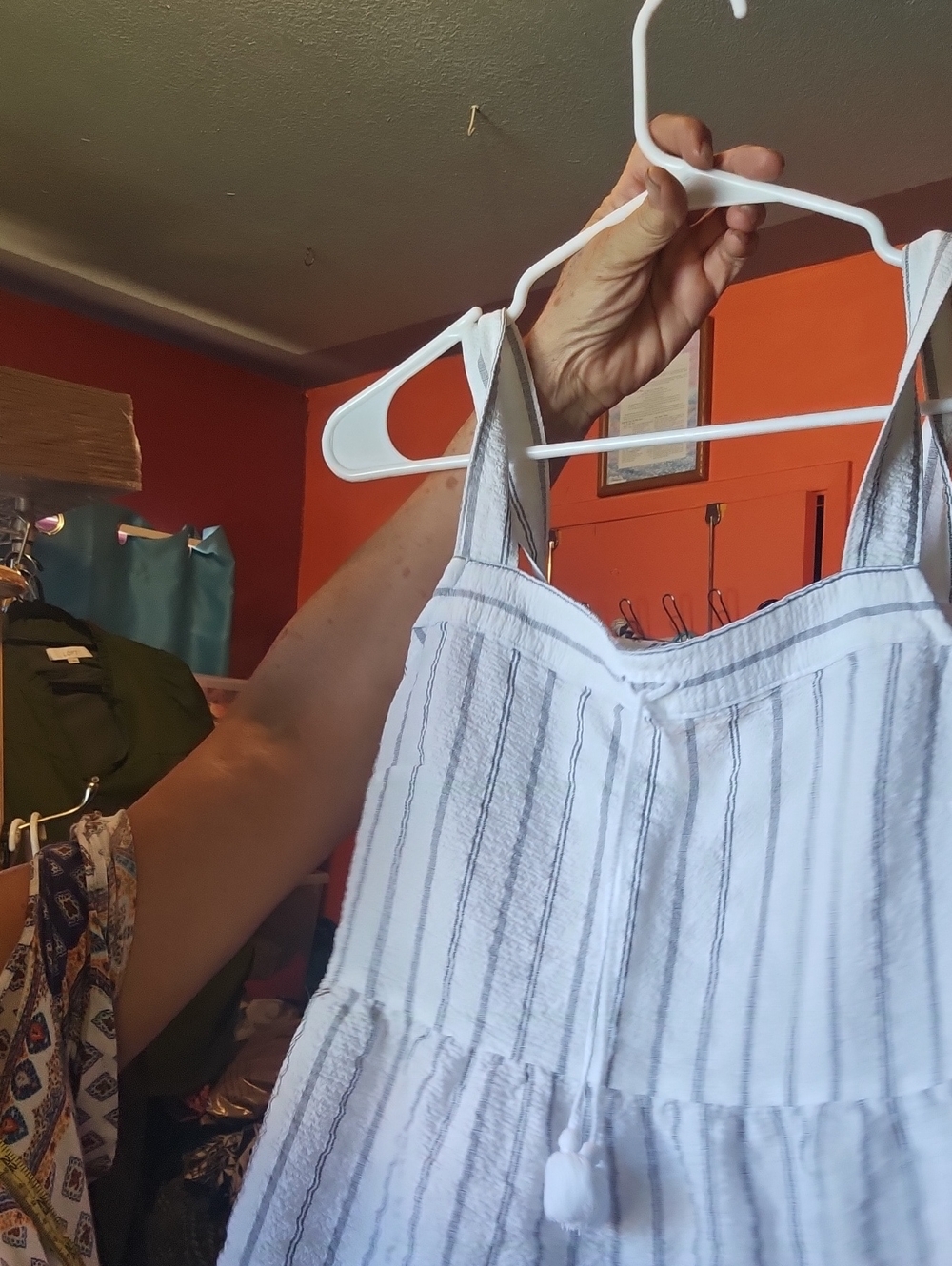 Banana republic lack and white stripe tank top